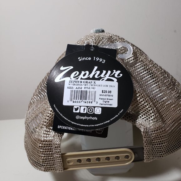 West Virginia Mountaineers Hat Cap Snap Back Camo Zephyr Support Our Troops OHT - Picture 7 of 13